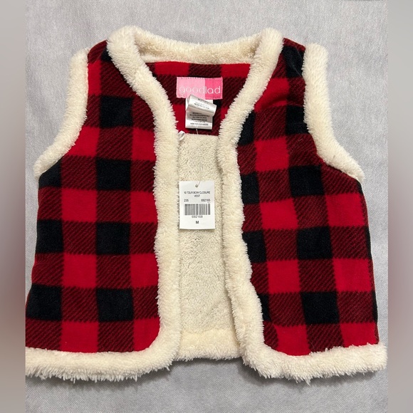 Goodlad toddlers, buffalo plaid fleece lined vest. Girls M (2T-3T) - Picture 7 of 11
